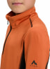 Orange Jacke mit schwarzem Reißverschluss und McKinley-Logo auf dem Ärmel.