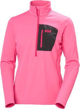 Eine rosa Damenjacke mit kurzem Reißverschluss und schwarzer HH-Logo-Tasche.