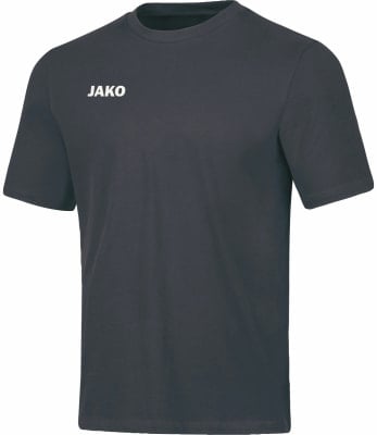 Dunkelgraues T-Shirt mit kurzen Ärmeln und weißem JAKO-Logo. Dunkelgraues T-Shirt mit kurzen Ärmeln und weißem JAKO-Logo.