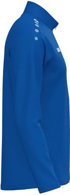 Blaue Sportjacke mit weißem Logo auf Schulter und Brust. Blaue Sportjacke mit weißem Logo auf Schulter und Brust.