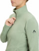 Damen hellgrüner McKinley Fleece Pullover mit halbem Reißverschluss.