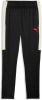 Schwarze Puma-Sporthose mit weißem Streifen und rotem Logo.