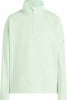 Hellgrüner Fleece-Pullover mit Stehkragen und kurzem Reißverschluss.