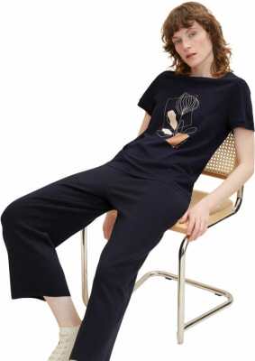 Tom Tailor Print Crew Neck női rövid ujjú póló Tom Tailor Print Crew Neck női rövid ujjú póló