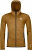 Braune Herren-Fleecejacke mit Kapuze und Markenlogo.