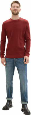 Tom Tailor Structured Crew férfi pulóver