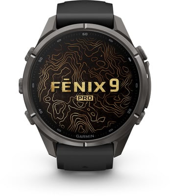 Garmin Fenix 9 Pro Smartwatch mit topografischem Zifferblatt. Garmin Fenix 9 Pro Smartwatch mit topografischem Zifferblatt.