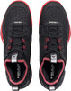 Schwarze HEAD Tennisschuhe mit roten Details und Markenlogo.