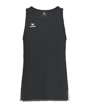 Schwarzes Sport-Tanktop von Erima mit weißem Logo auf der Brust.