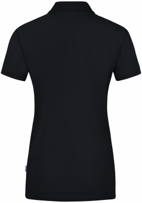 Schwarzes Damenpoloshirt mit kurzen Ärmeln und Kragen. Schwarzes Damenpoloshirt mit kurzen Ärmeln und Kragen.