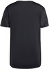 Schwarzes Herren-T-Shirt mit kurzen Ärmeln und weißem Kragen.