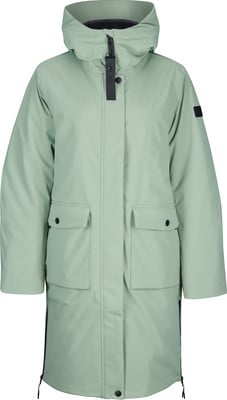 Hellgrüne Damenjacke mit Kapuze und Taschen. Hellgrüne Damenjacke mit Kapuze und Taschen.