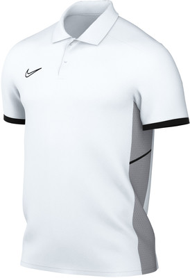 Weißes Nike Poloshirt mit schwarzen Details und grauen Seitenpartien. Weißes Nike Poloshirt mit schwarzen Details und grauen Seitenpartien.