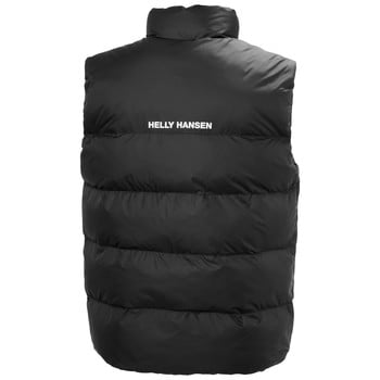 Fekete Helly Hansen steppelt mellény logóval a hátán.