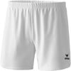 Kurze weiße Sporthose mit Erima-Logo am rechten Hosenbein.