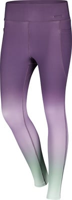 Lila Leggings mit Farbverlauf zu Hellgrün, mit Taschen.