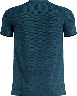 Türkisblaues T-Shirt mit kurzen Ärmeln und feinem Muster. Türkisblaues T-Shirt mit kurzen Ärmeln und feinem Muster.