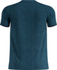 Türkisblaues T-Shirt mit kurzen Ärmeln und feinem Muster.