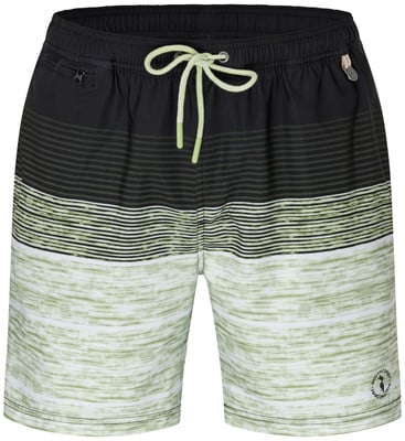 Badeshorts mit Streifenmuster und Kordelzug in der Taille. Badeshorts mit Streifenmuster und Kordelzug in der Taille.