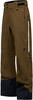 Braune Skihose mit schwarzem unteren Teil und weißem Reißverschluss.