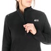 Damen-Fleecejacke in Schwarz mit Markenlogo auf der Brust.