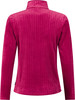 Ein pinker Pullover mit langen Ärmeln und Stehkragen, mit Zopfmuster-Struktur.