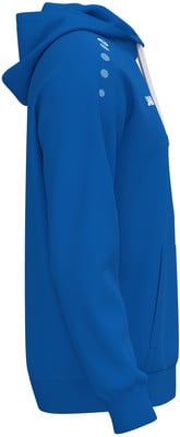 Blauer Herren-Hoodie mit weißen Details am Ärmel. Blauer Herren-Hoodie mit weißen Details am Ärmel.