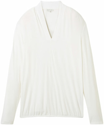 Tom Tailor TOM TAILOR Crepe V-Neck női hossztú ujjú póló
