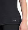 Schwarzes Sport-Top mit ClimaCool-Logo am Saum.