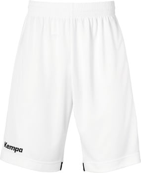 Weiße Kempa Sporthose mit Logo auf dem linken Bein.