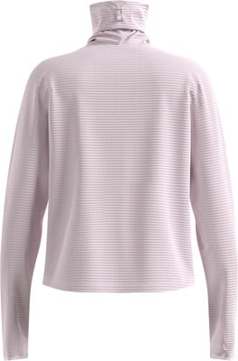 Damen hellviolettes Rollkragenoberteil mit langen Ärmeln und feinem Streifenmuster. Damen hellviolettes Rollkragenoberteil mit langen Ärmeln und feinem Streifenmuster.