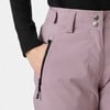Damen-Skihose in Rosa mit schwarzem Reißverschluss und zwei Knöpfen.
