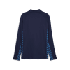 Dunkelblaue Langarm-Sweatshirt mit blauem Muster an den Seiten.