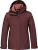 Damen-Weinrotjacke mit Kapuze und Schöffel-Logo am Ärmel.