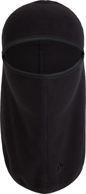 Schwarze Fleece-Sturmhaube mit Augen- und Mundöffnung.