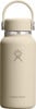 Helle beige Hydro Flask Flasche mit Logo und Griff.