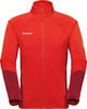 Rote Herrenjacke von Mammut mit Reißverschluss und Logo auf der Brust.
