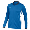 Blaue Nike Herrenjacke mit weißem Streifen an der Seite.