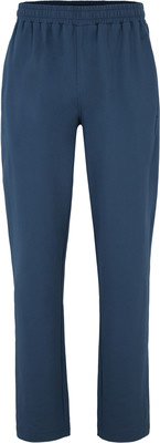 Blaue Damenhose mit elastischem Bund und geradem Bein. Blaue Damenhose mit elastischem Bund und geradem Bein.