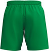 Grüne Shorts mit elastischem Bund, von hinten gezeigt.