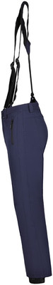 Dunkelblaue Skihose mit Hosenträgern und seitlichem Reißverschluss. Dunkelblaue Skihose mit Hosenträgern und seitlichem Reißverschluss.