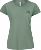 Damen-T-Shirt in Grün mit kurzen Ärmeln und AR-Logo auf der Brust.