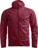Rote Herrenjacke mit Kapuze und ORTOVOX-Logo.
