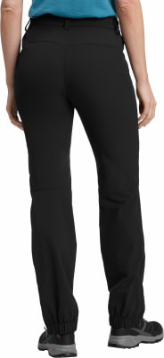 Schwarze Outdoorhose für Damen mit elastischem Bund und Bündchen. Schwarze Outdoorhose für Damen mit elastischem Bund und Bündchen.