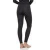 Eine Frau in dunkelgrauen Leggings, von hinten gesehen.