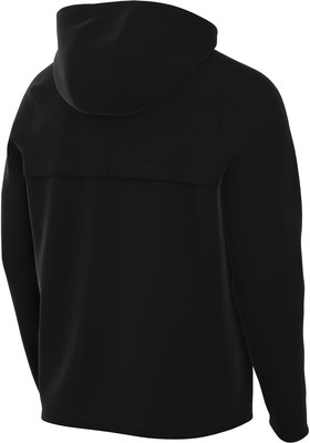 Schwarze Herrenjacke mit Kapuze und gestepptem Detail am Rücken. Schwarze Herrenjacke mit Kapuze und gestepptem Detail am Rücken.