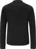 Schwarzer Pullover mit langen Ärmeln und Rundhalsausschnitt.