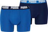 Zwei blaue Puma Boxershorts für Herren mit Logo auf dem Gummibund.
