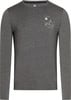 Graues Langarmshirt mit Bergmotiv auf der Brust.