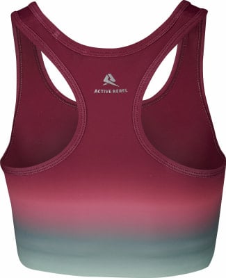 Damen-Sport-BH mit Active Rebel Logo und Farbverlauf. Damen-Sport-BH mit Active Rebel Logo und Farbverlauf.